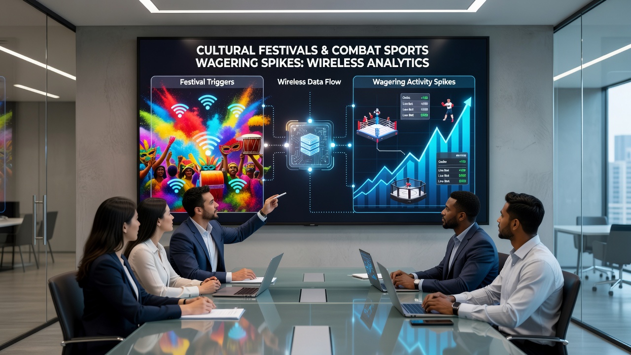 Mobile device usage at a rural festival showing wireless connectivity during live combat sports betting