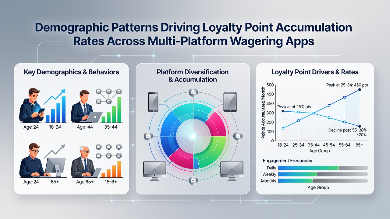 Chart illustrating geographic and income-based loyalty accumulation differences in multi-platform wagering