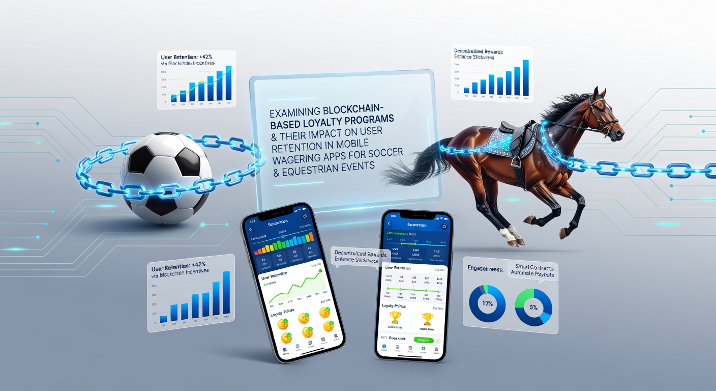 Blockchain loyalty program dashboard displayed on a smartphone screen during a soccer match wager