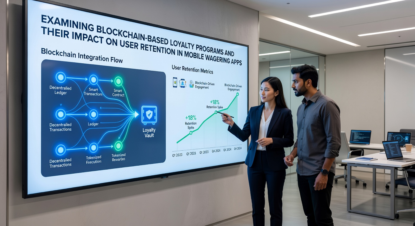 Analytics chart showing user retention trends in blockchain-enabled mobile betting apps for soccer and horse racing