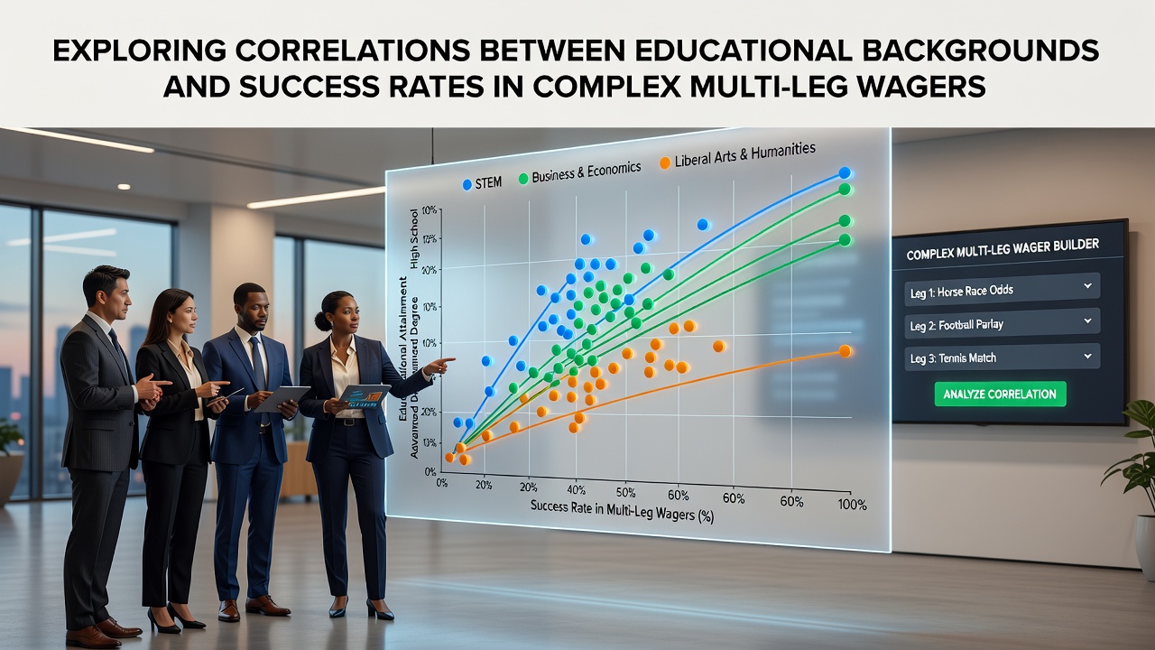 Data visualization of success rates by education level in multi-leg digital wagers