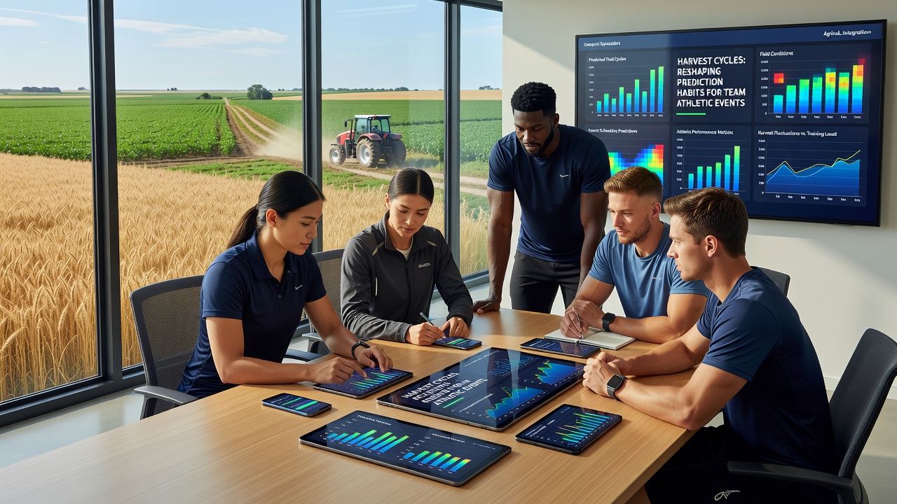 Rural agricultural network showing mobile device usage for team event predictions