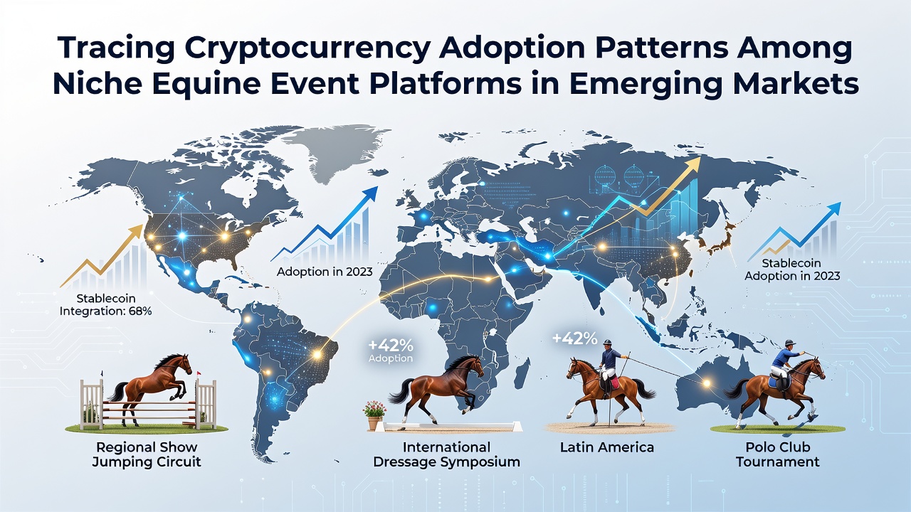 Cryptocurrency transaction interfaces displayed on mobile devices during equine events in emerging markets